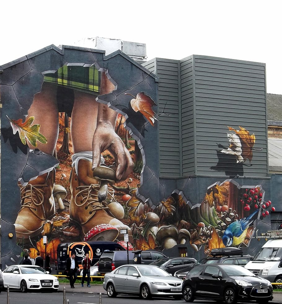 graffiti, building, mural, wall, painting, art, street, grunge HD wallpaper
