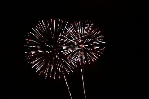 fireworks display, still, light, show, flames, slow, shutter HD wallpaper