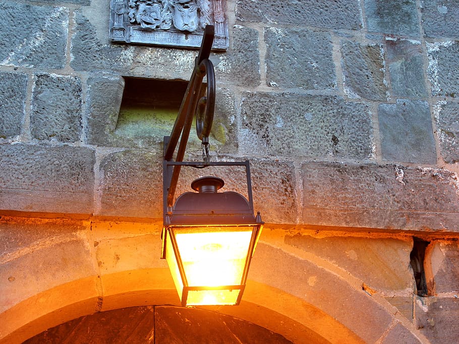 lantern, lamp, lighting, night, antique, outdoor, wall - building feature HD wallpaper