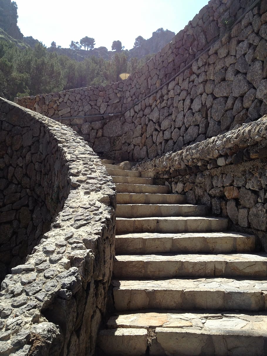 stairs, gradually, emergence, stone steps, staircase, architecture HD wallpaper