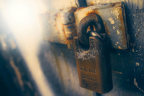 gray steel padlock, secure, protection, security, safety, door HD wallpaper
