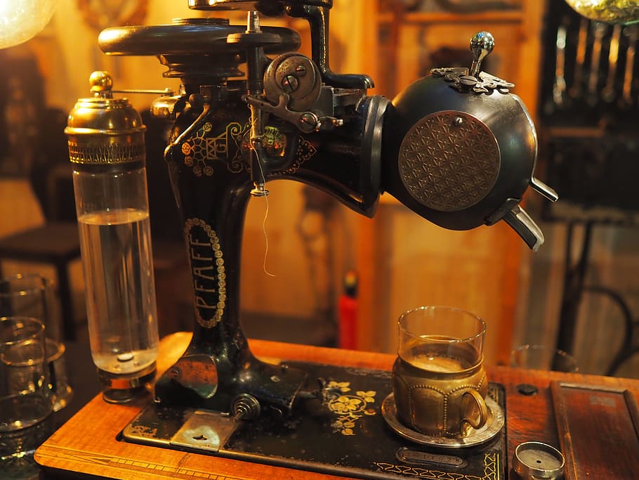 drink, bar, old, steampunk, indoors, technology, no people HD wallpaper