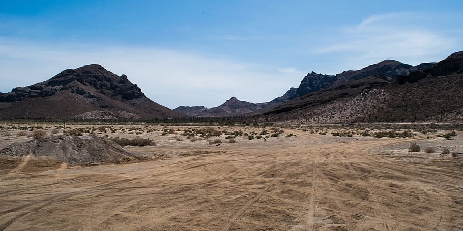 desert, landscape, dry, sand, nature, panoramic, without water