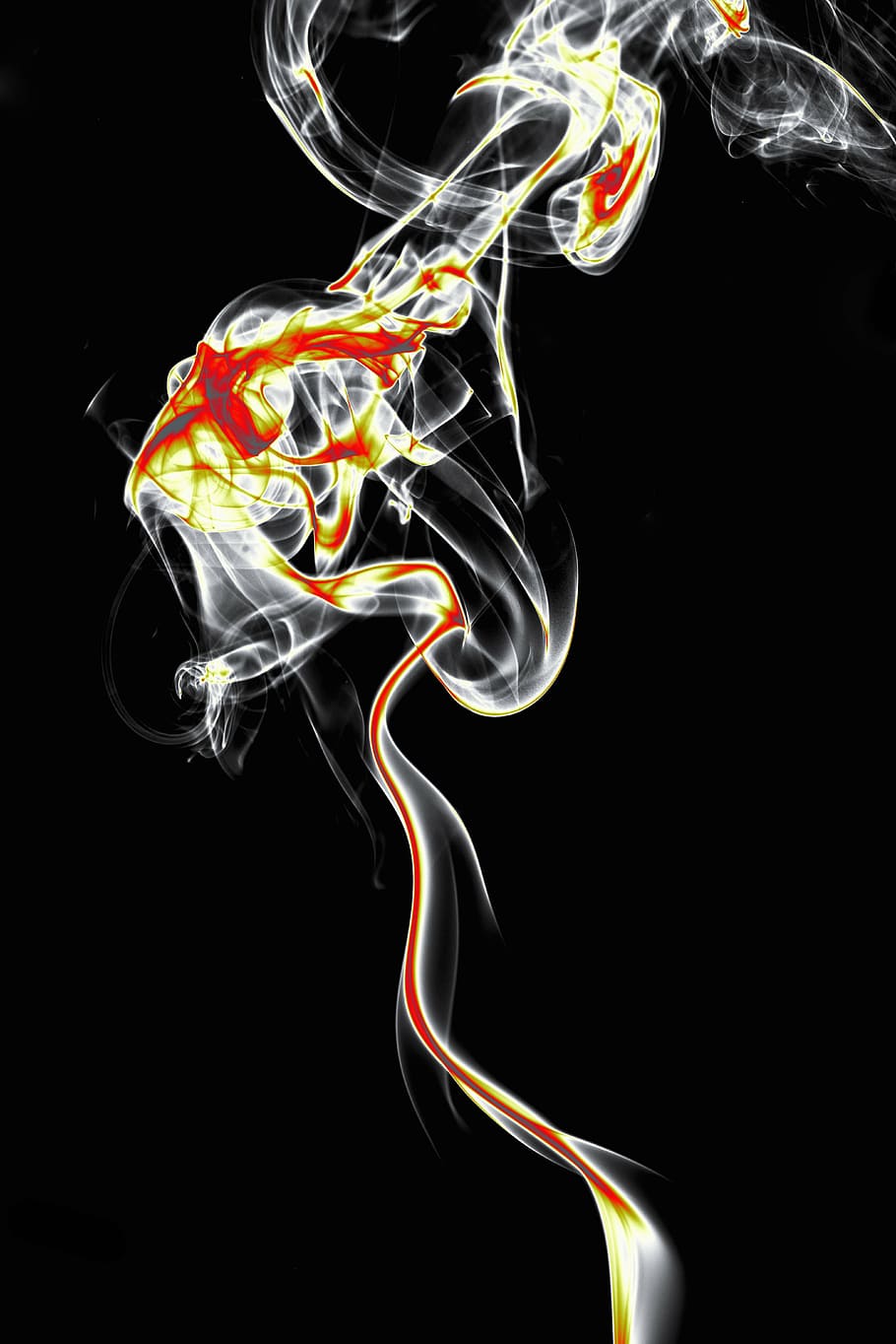 abstraction, smoke, highlights, black background, studio shot HD wallpaper