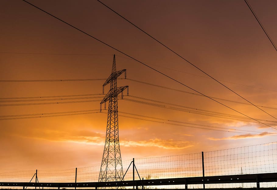 current, electricity, strommast, power line, pylon, high voltage HD wallpaper