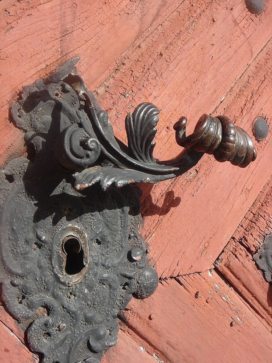 handle, castle, hardware, metal, no people, day, door, wood - material HD wallpaper