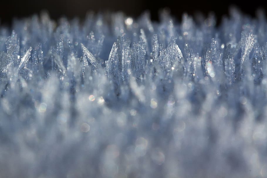 macro photography of white textile, hoarfrost, cold, winter HD wallpaper