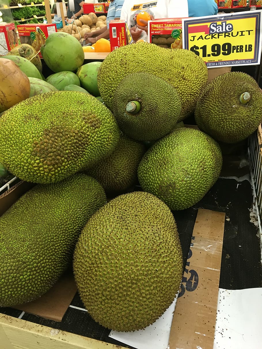jackfruit, vegetable, market, fresh, sweet, asian, plant, food, HD wallpaper