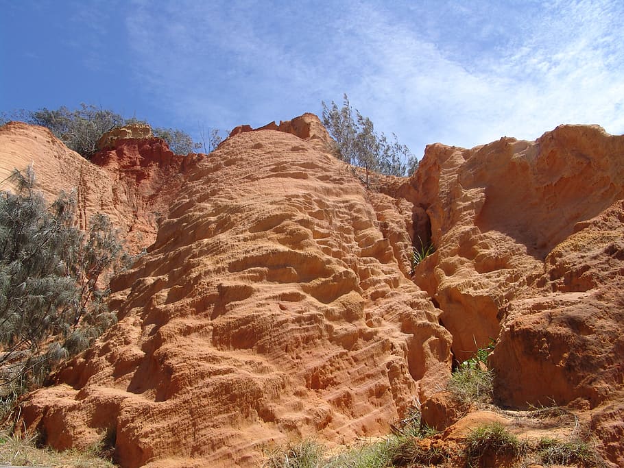 cliff, sky, rock, nature, high, outdoor, australia, summer landscape HD wallpaper