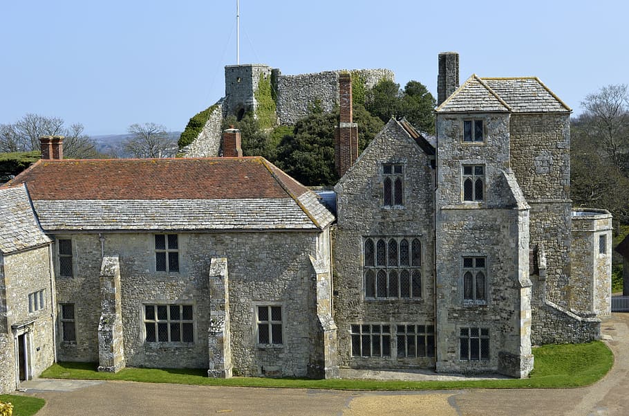 carisbrook, castle, old, wight, isle, courtyard, england, stone HD wallpaper