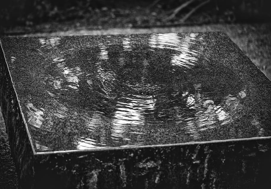 Water, Ripple, Reflection, Water Ripple, blackandwhite, bw HD wallpaper