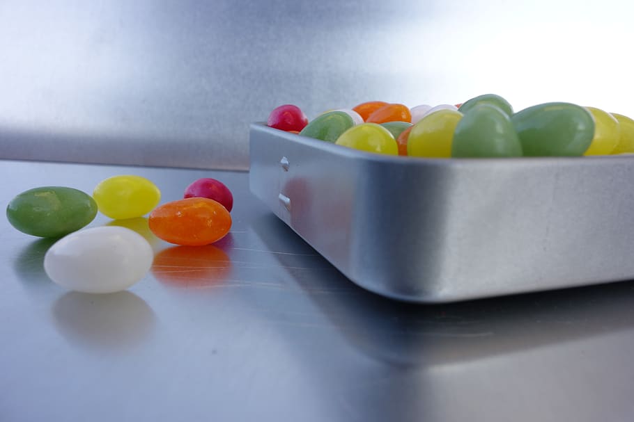 candies in tin can, metal box, surprise, food, food and drink, HD wallpaper