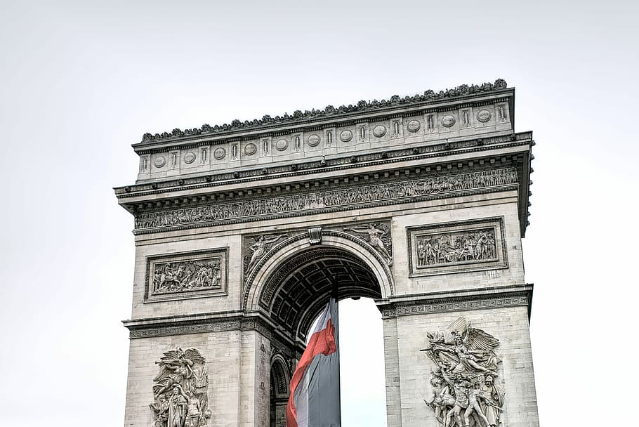 Arc De Triomphe, white Arche de Treomphe, building, architecture