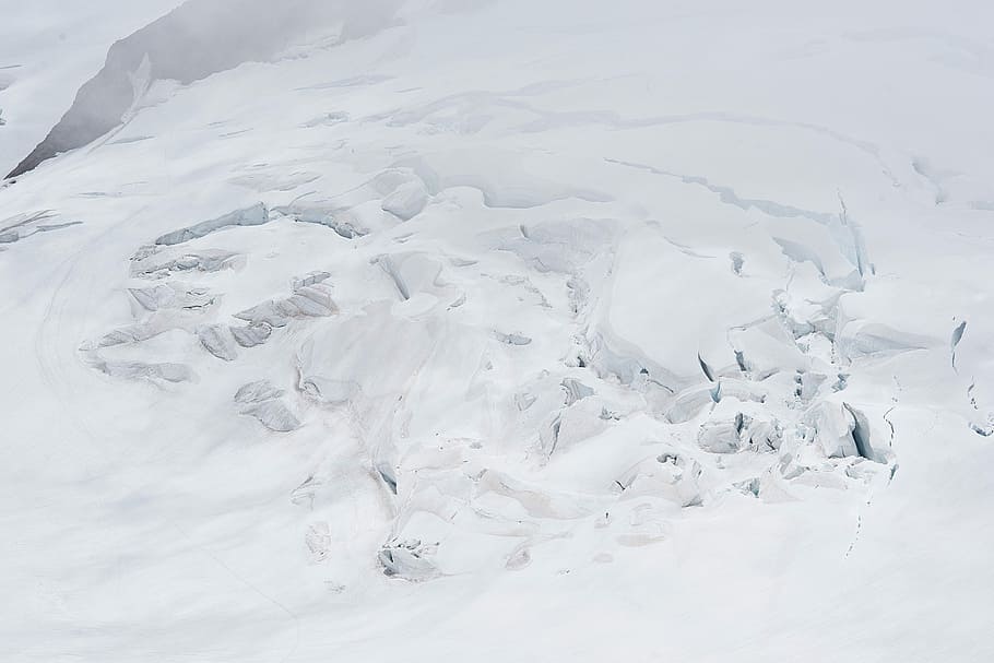 photo of mountain covered with snow, closeup photography of glacier hill HD wallpaper