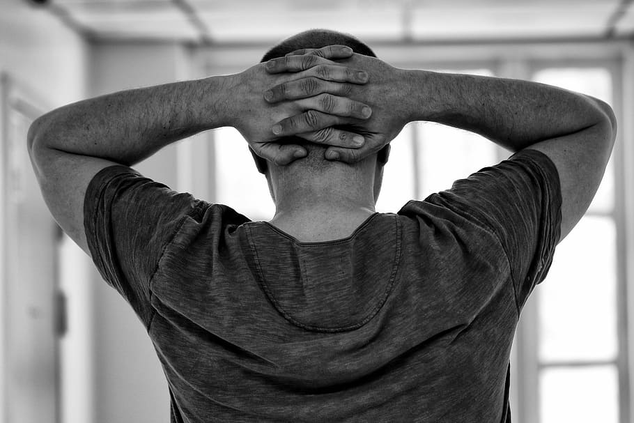 man holding head with double hands, person, human, male, people HD wallpaper