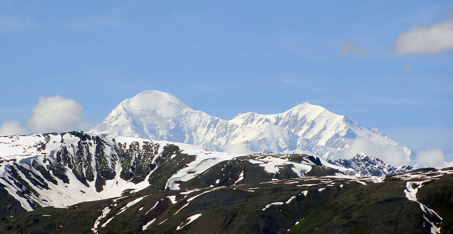 View of the Peaks of Denali, Alaska, alaskan range, photo, landscape, HD wallpaper