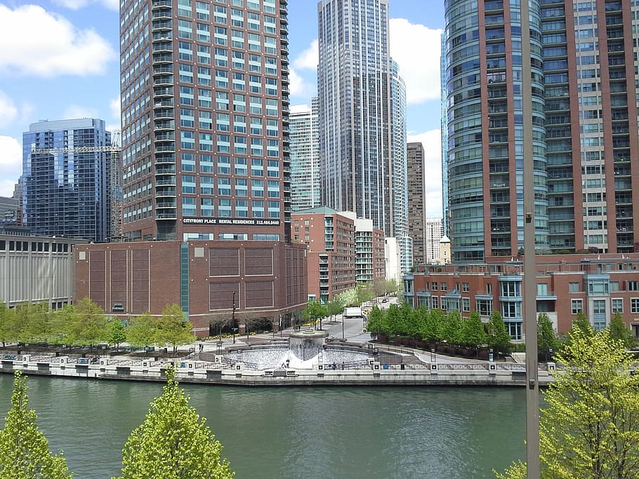 chicago, river walk, downtown, architecture, landmark, city HD wallpaper