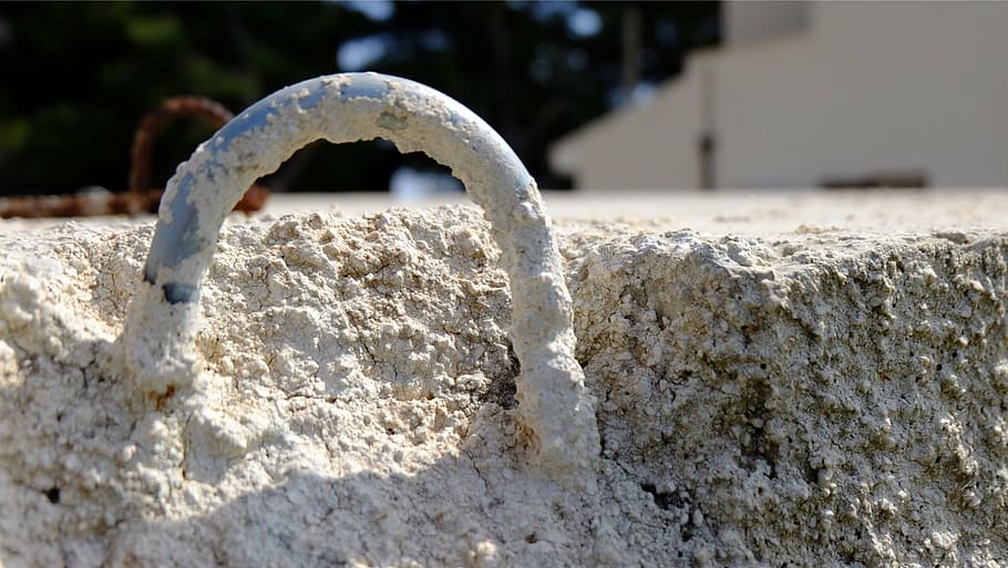 cement, hook, work, building, focus on foreground, close-up HD wallpaper
