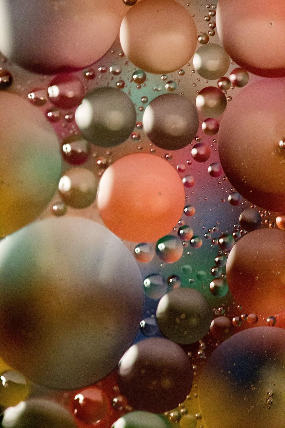 Macro, Spheres, Balls, Floating, Water, light, oil and water HD wallpaper