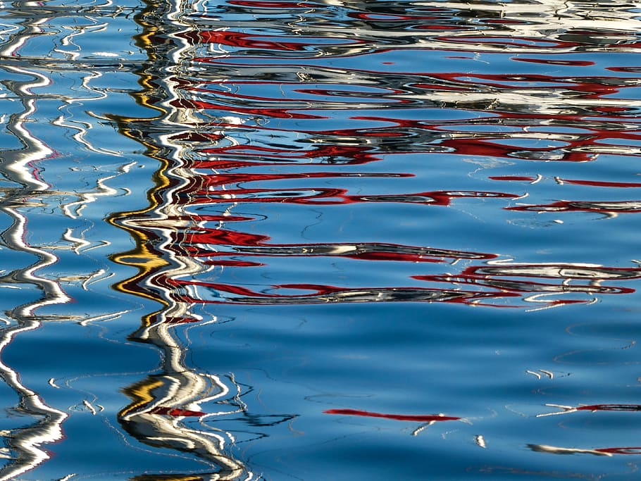 reflections, water, abstract, blue, sea, color, natural, surface HD wallpaper