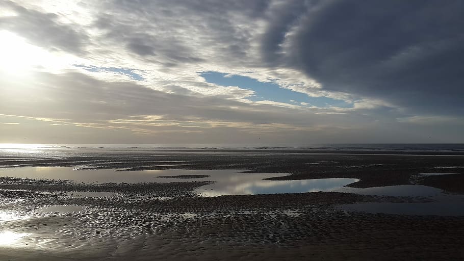 Beach, Clouds, Seaside, Ocean, sky, water, coast, seascape HD wallpaper