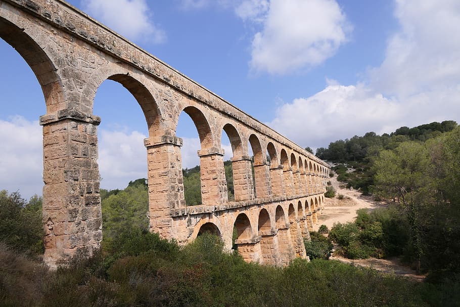 aqueduct, of, tarragona, built structure, architecture, sky