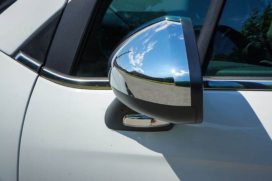 rear mirror, chrome, auto, side mirror, vehicles, traffic, park HD wallpaper