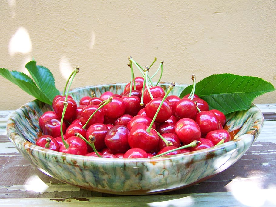 Cherry, Ripe, Ripe Fruit, red, food and drink, bowl, healthy eating HD wallpaper