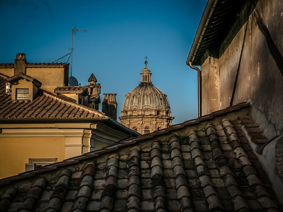 cupola, sky, blue, dome, architecture, church, building, religion HD wallpaper