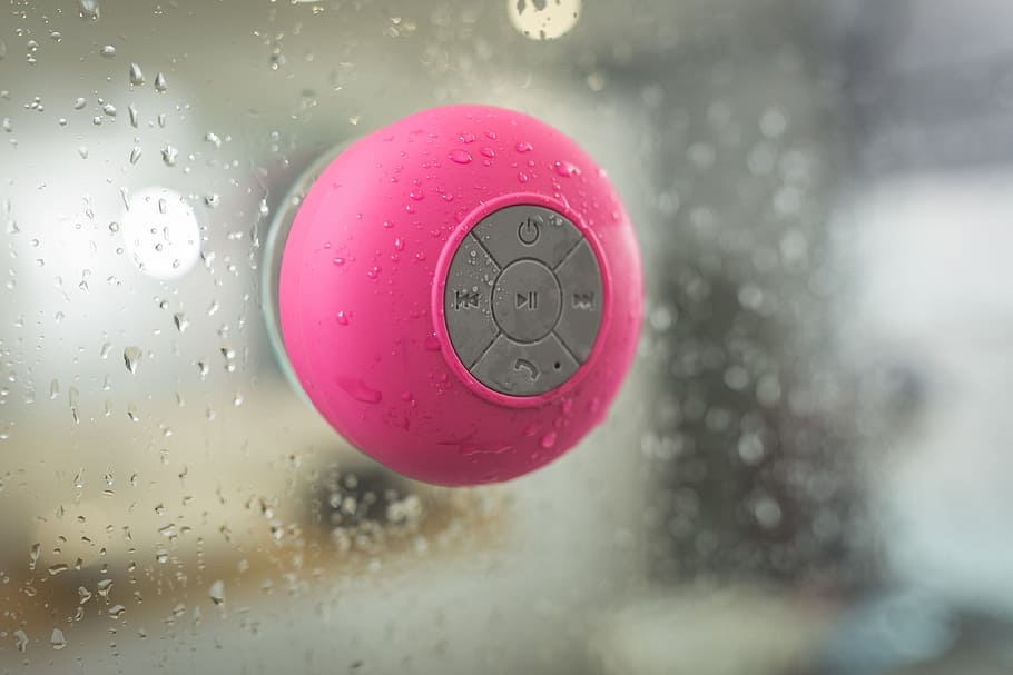 pink, bluetooth, speaker, electronic, technology, waterproof HD wallpaper