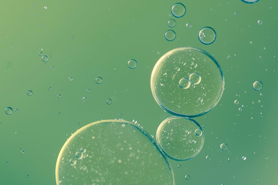 closeup photo of water bubbles, oil in water, oil eye, liquid, HD wallpaper
