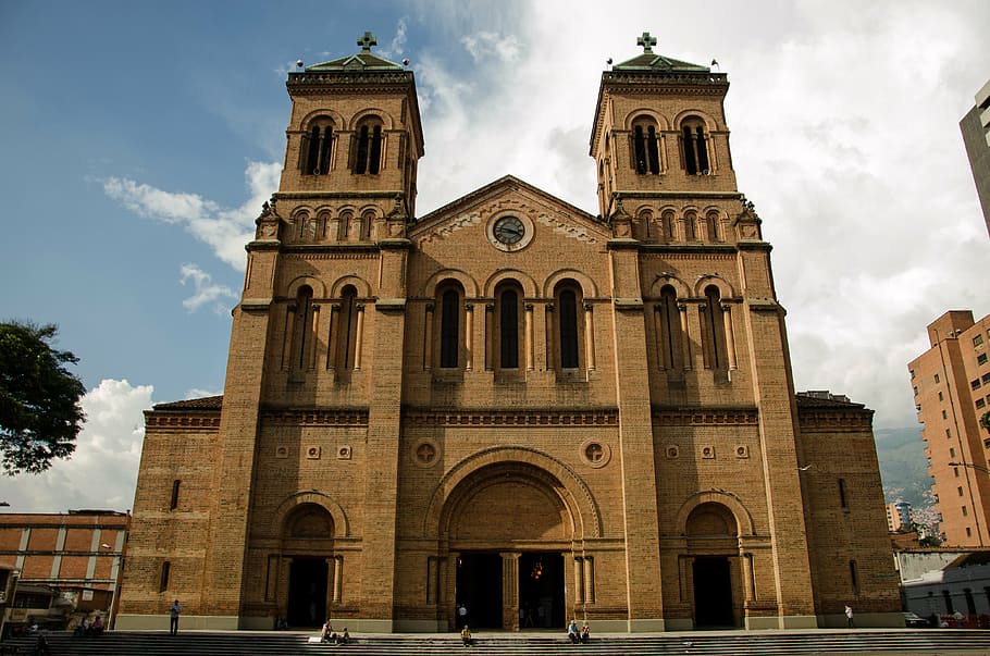 medellin, colombia, church, cathedral, main church, roman catholic