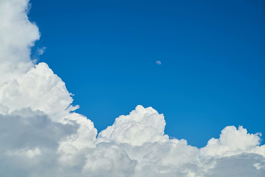 cloud, blue, background, clouds, white, composition, landscape HD wallpaper