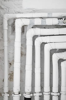white PVC pipes, seven white pipelines, wall, tube, white color HD wallpaper
