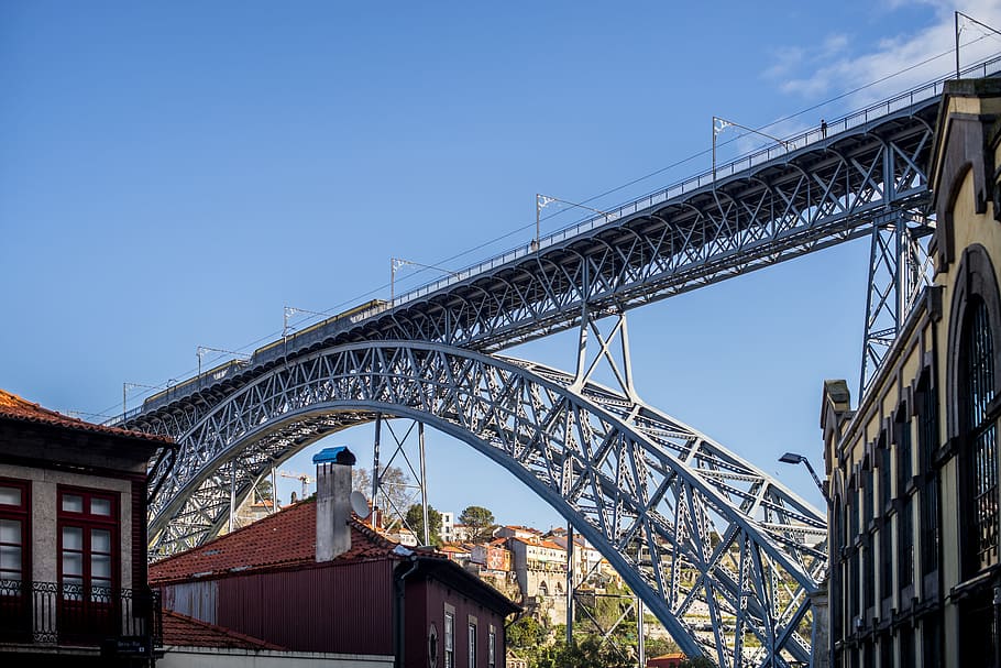 city, road, buildings, building, architecture, blue sky, bridge HD wallpaper