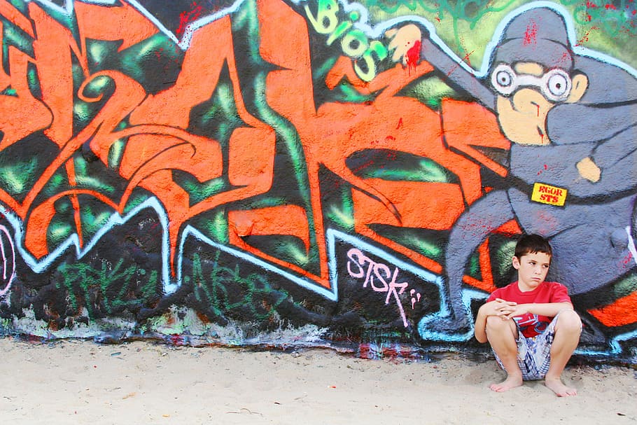 Boy, Sad, Wall, Sadness, Unhappy, kid, alone, youth, caucasian HD wallpaper