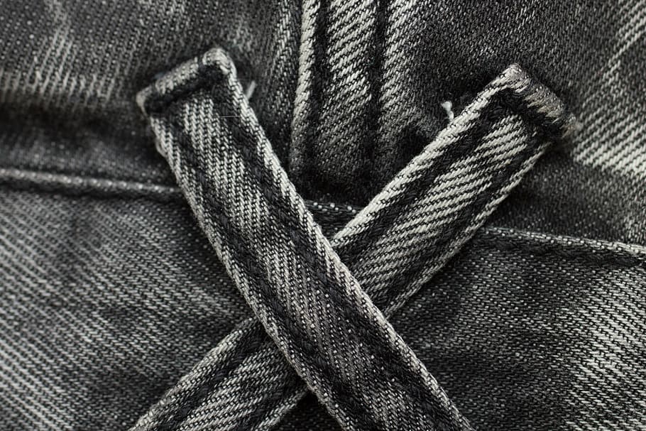 closeup photo of black denim seam, backdrop, belt, casual, clothing