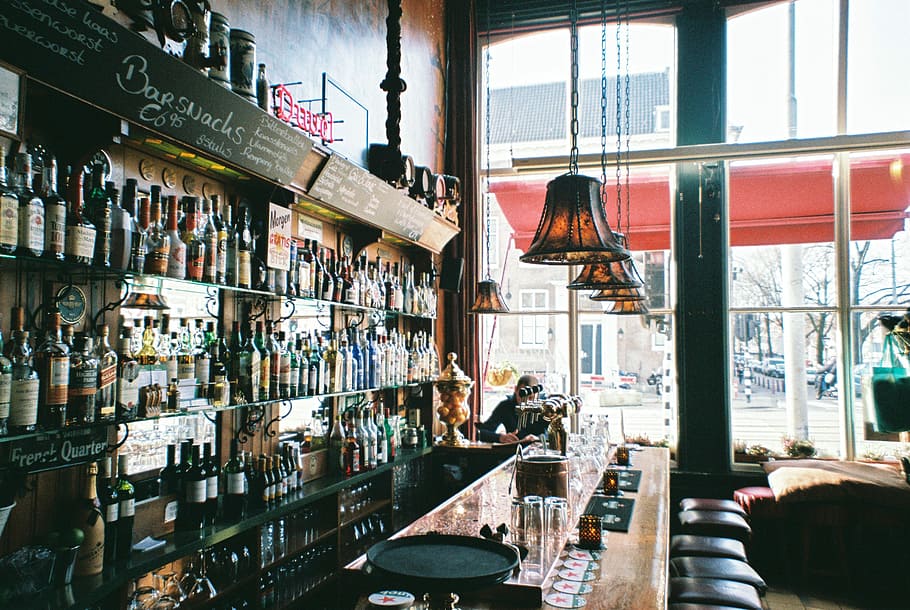 I Am—, assorted liquor bottle lot, interior, beer, bar, drink HD wallpaper