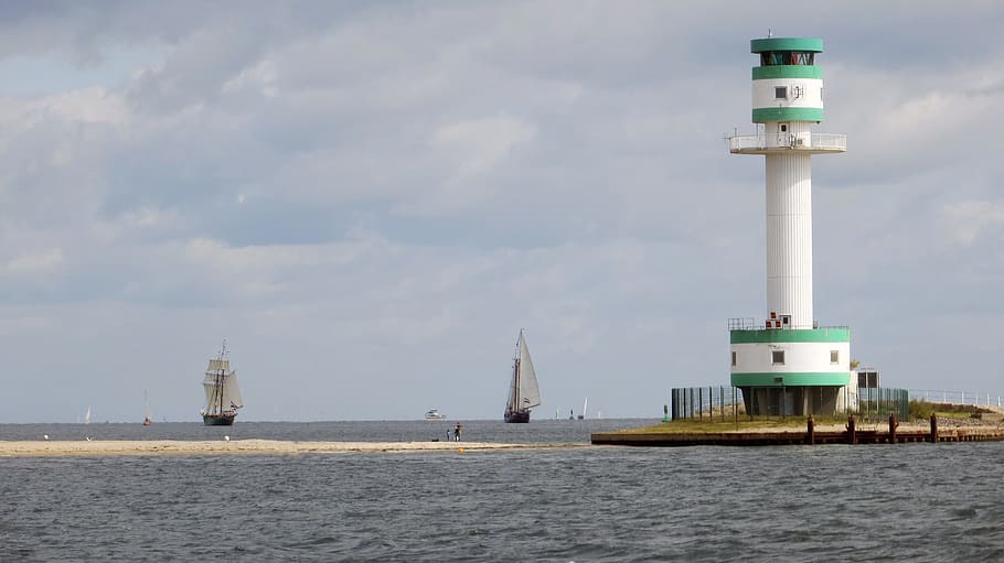 Lighthouse, Seafaring, Signal, Light, ships, nautical, lake HD wallpaper