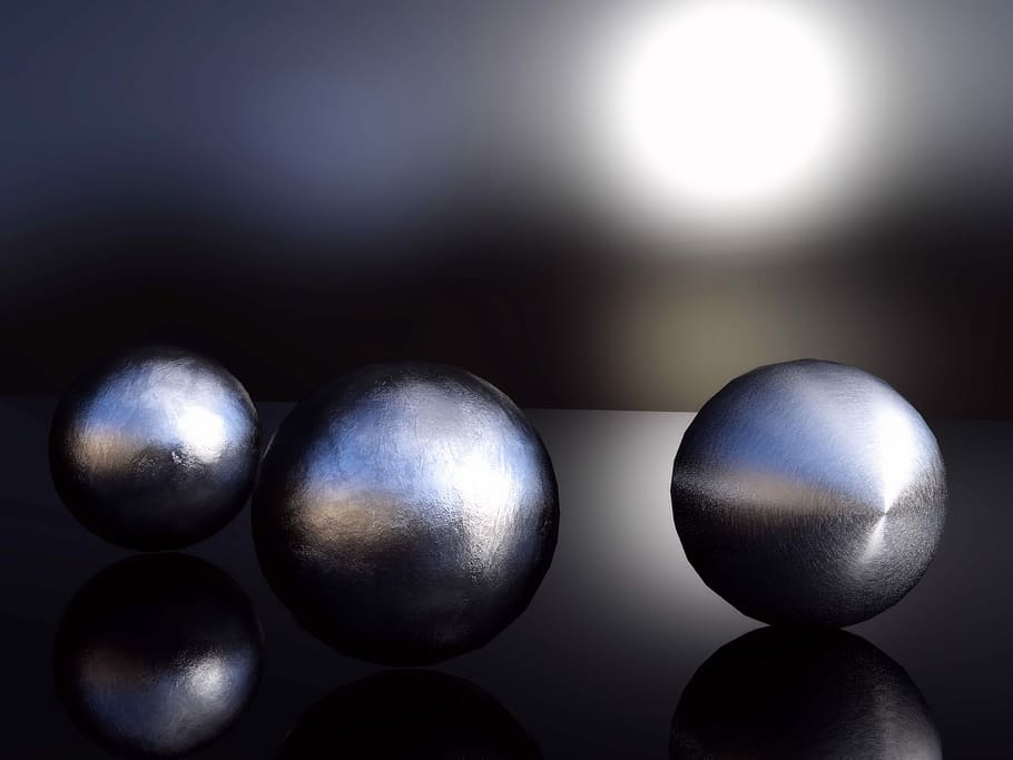 Ball, Background, Abstract, Decoration, blue, homepage silver HD wallpaper