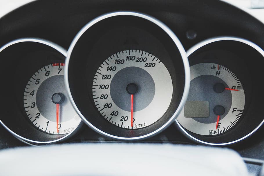 black speedometer, photo, motorcycle, dashboard, car, tachometer HD wallpaper