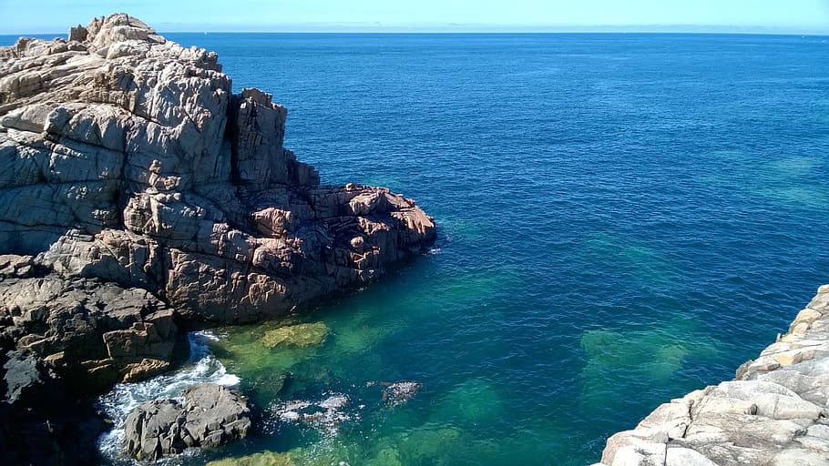 shore, sea, atlantic, water, rock, beauty in nature, rock - object HD wallpaper