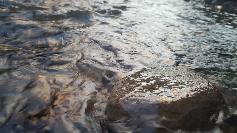 river, water, stones, nature, no people, day, rock, solid, wet HD wallpaper