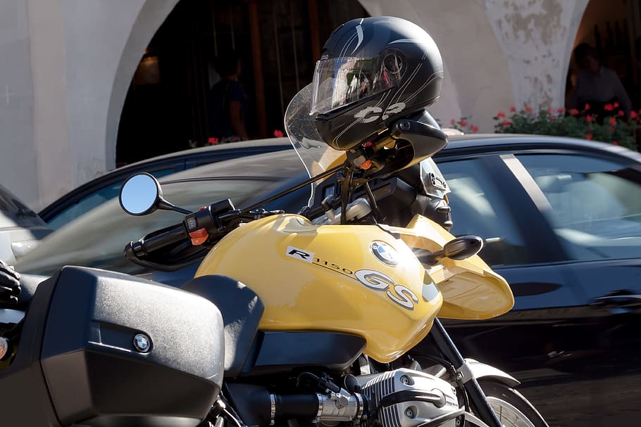 motorcycle, bmw, chrome, helm, luxury, tank, steering wheel HD wallpaper