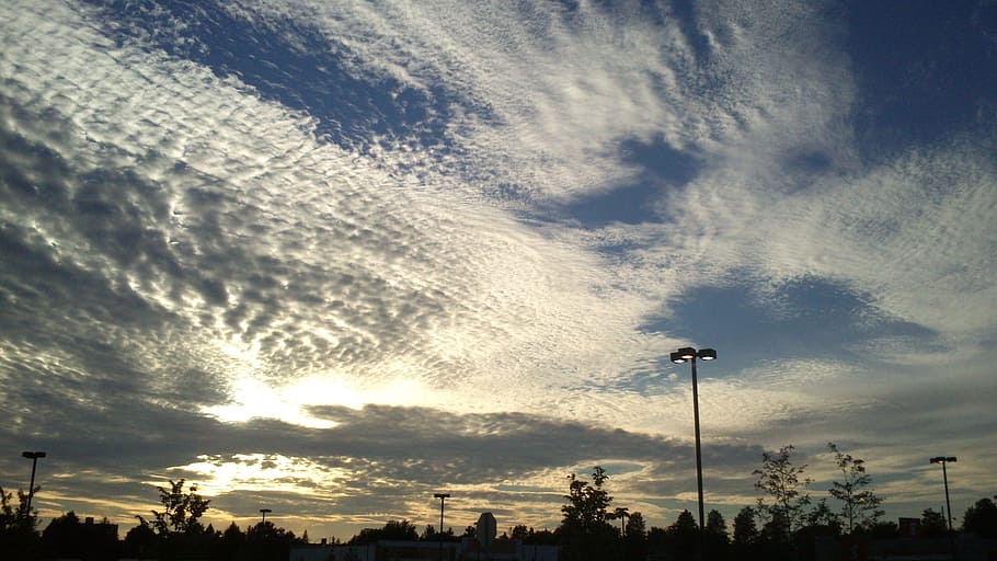 Sky, Cloud, Dynamic, Nature, Sunset, street lamp, street light HD wallpaper