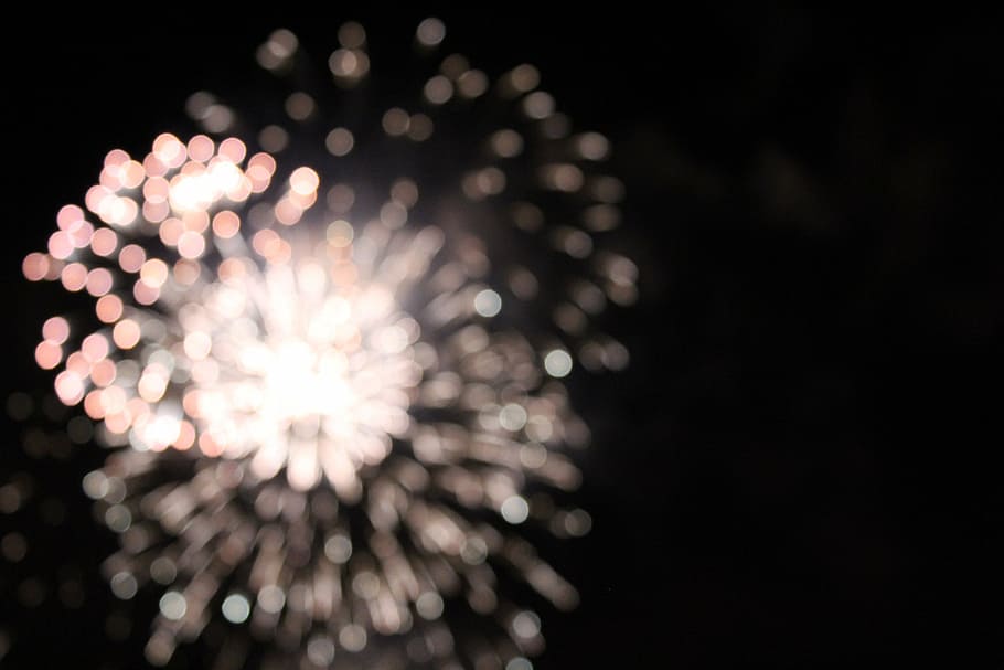 untitled, fireworks, party, night, celebration, defocused, abstract HD wallpaper