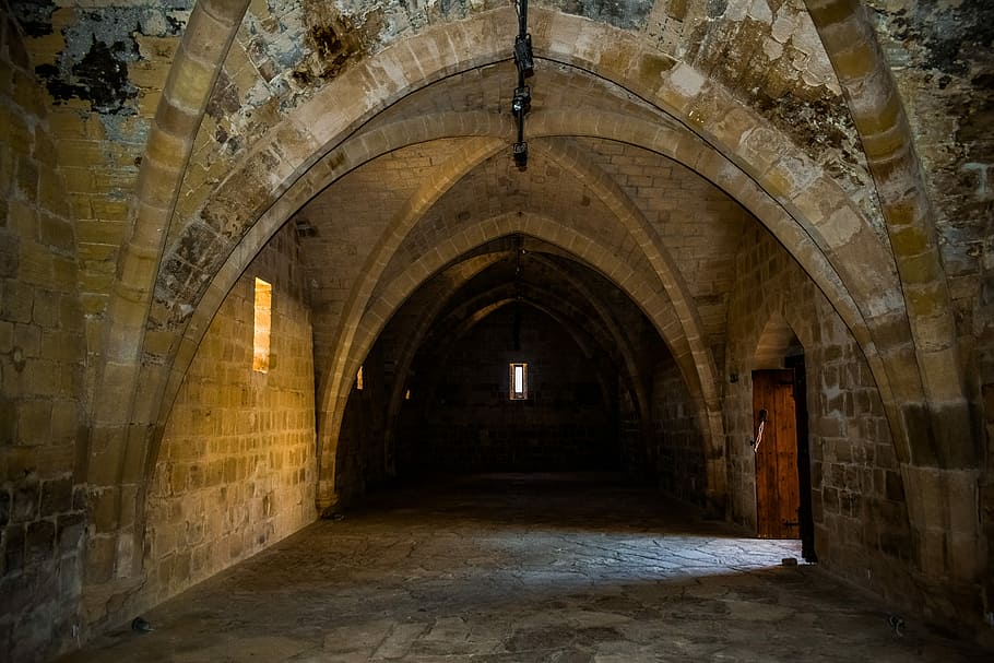 brown concrete building interior, light, architecture, gothic HD wallpaper