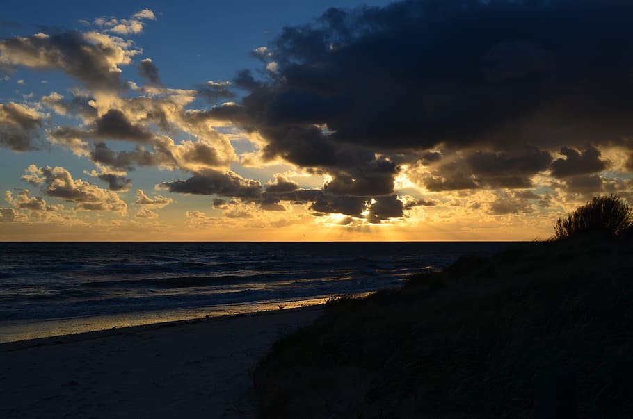 Sunset, Sea, Landscape, Travel, horizon, clouds, sunlight, outdoor HD wallpaper