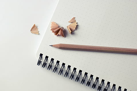 blueprint, notebook, notes, pencil, sketch, studio shot, white background HD wallpaper
