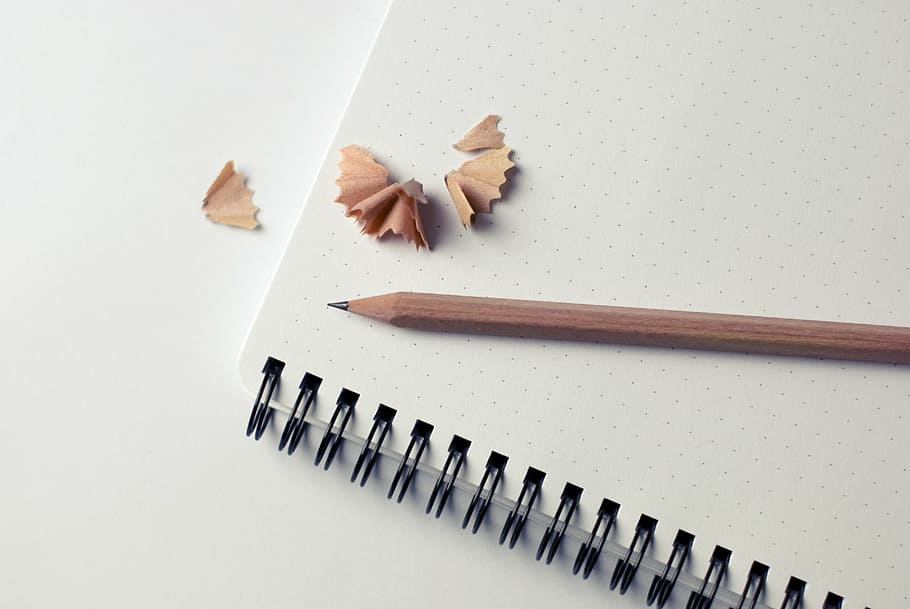 blueprint, notebook, notes, pencil, sketch, studio shot, white background HD wallpaper